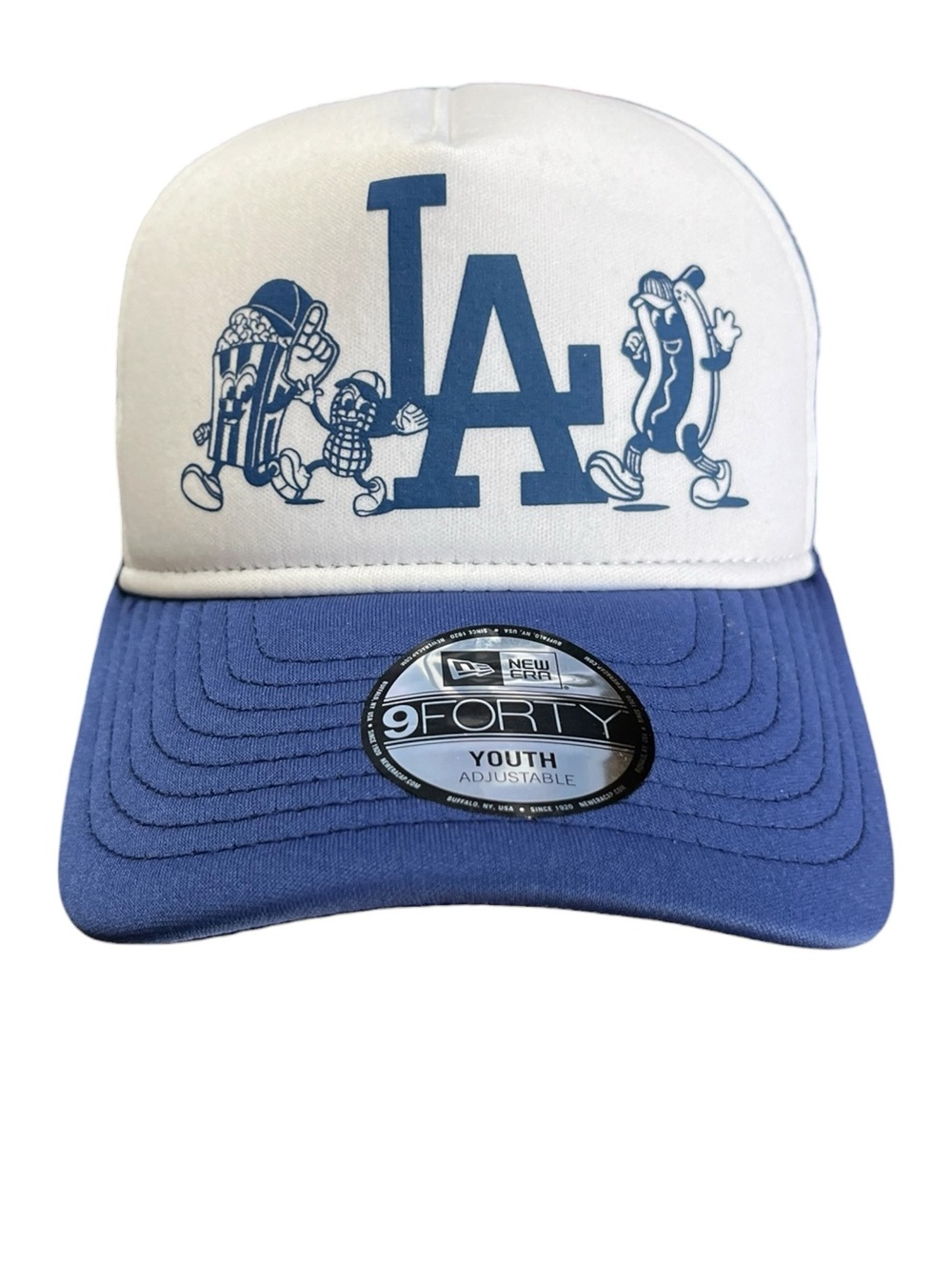 New Era Youth LA Dodgers White and Blue Trucker Cap Hat